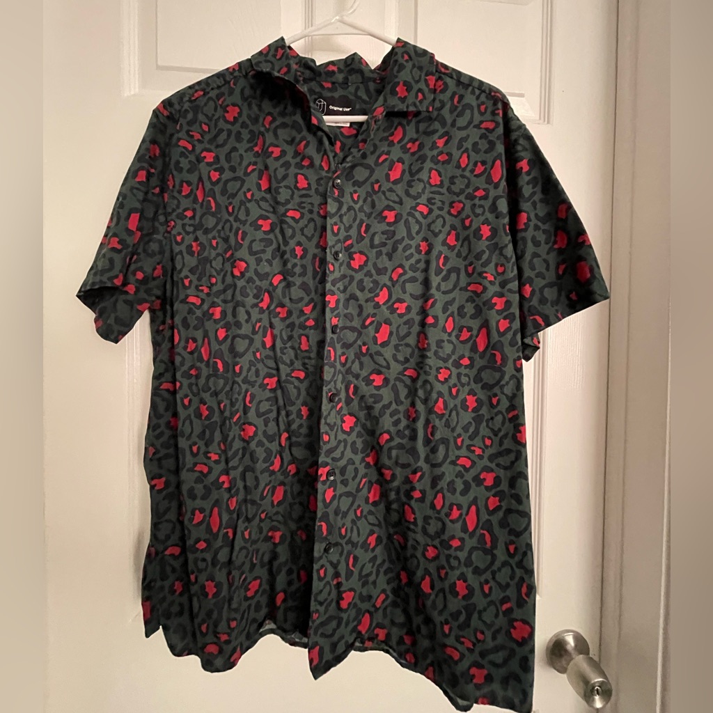Original Use Leopard Print Button Down
